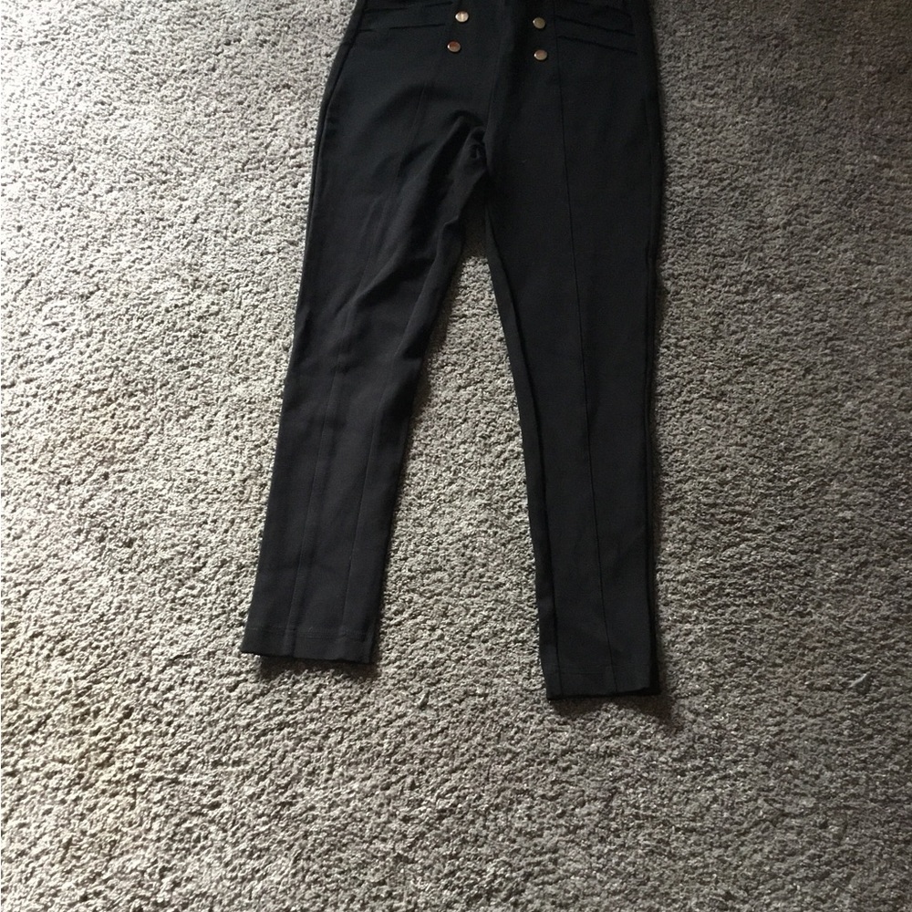 Zara Black Pants with Gold Accents